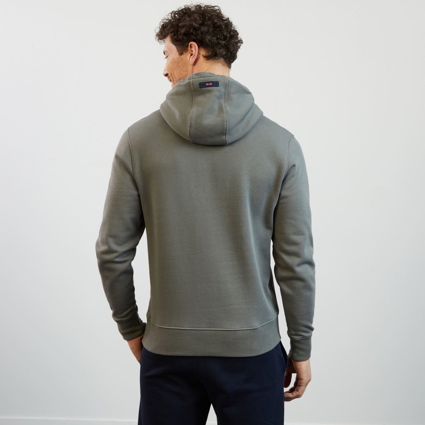 Grey hooded sweatshirt with contrasting detail