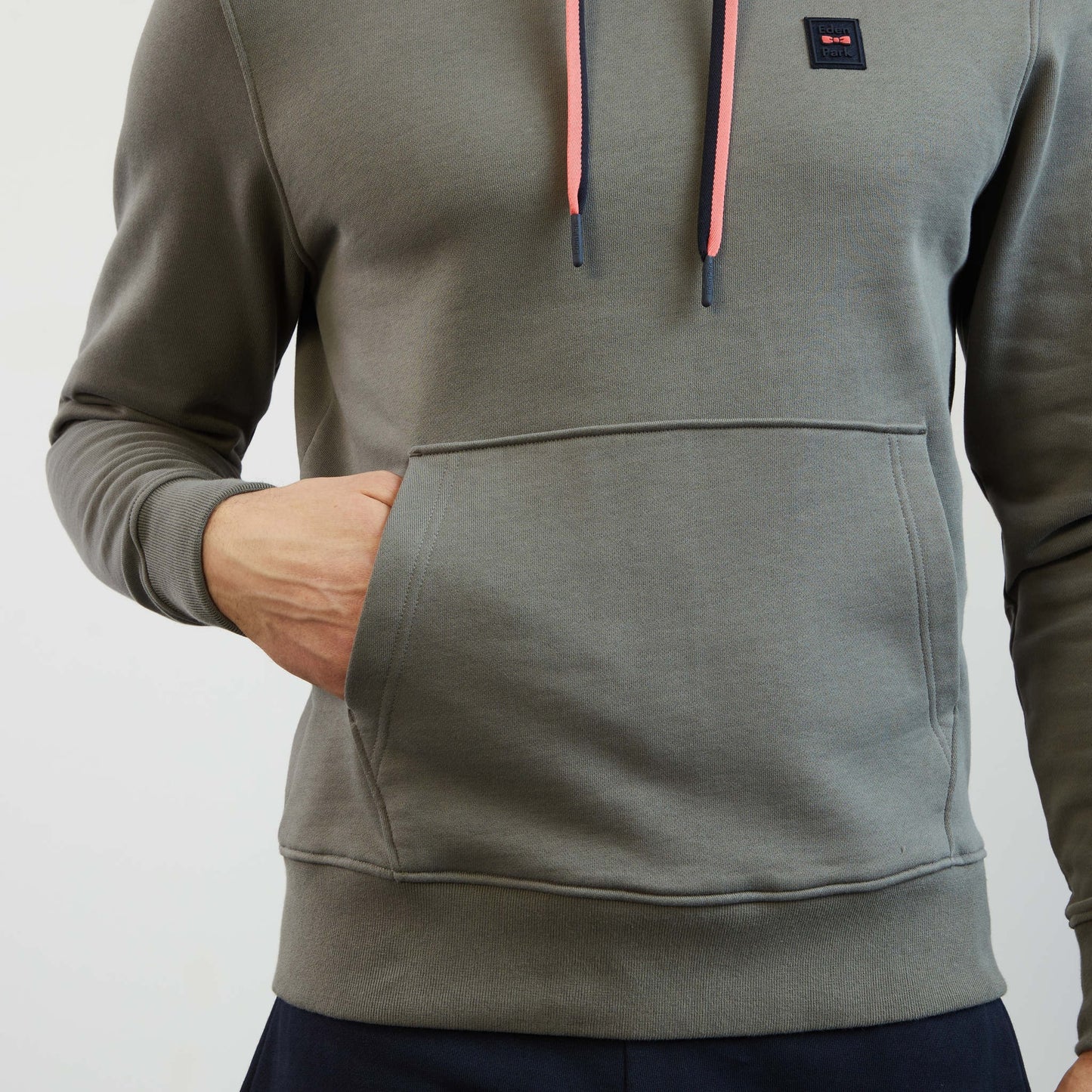 Grey hooded sweatshirt with contrasting detail