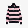 Sweat rose cerclé à col polo