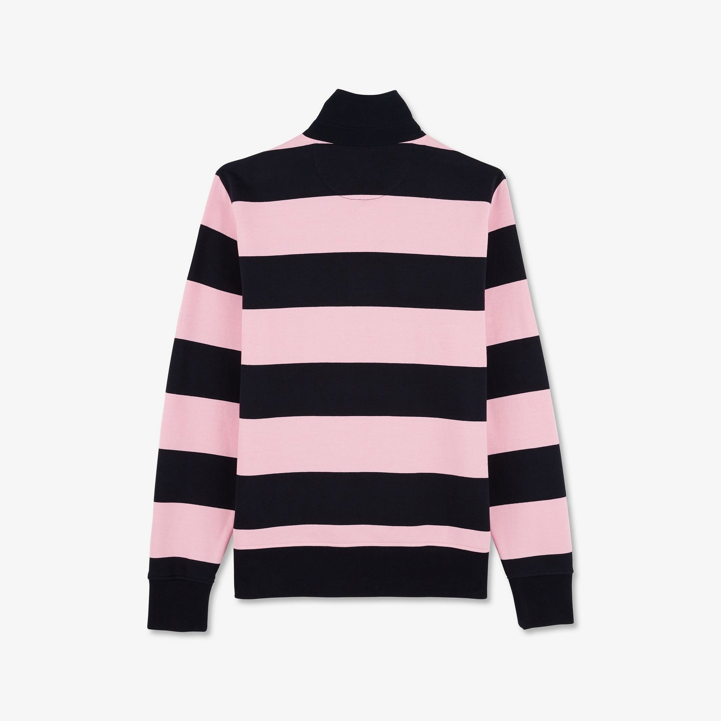 Sweat rose cerclé à col polo