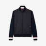 Sweat bleu marine zippé à col montant