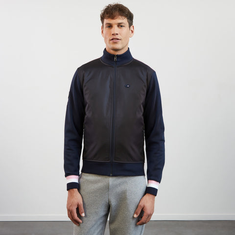 Sweat bleu marine zippé à col montant - Image 3