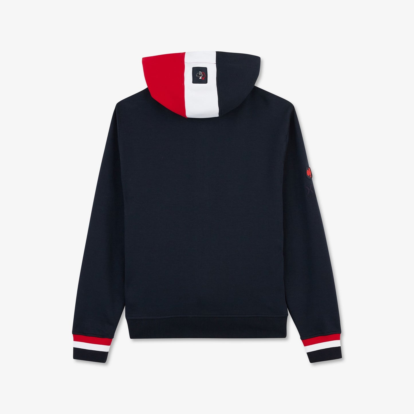 Navy blue colourblock hooded zip sweatshirt