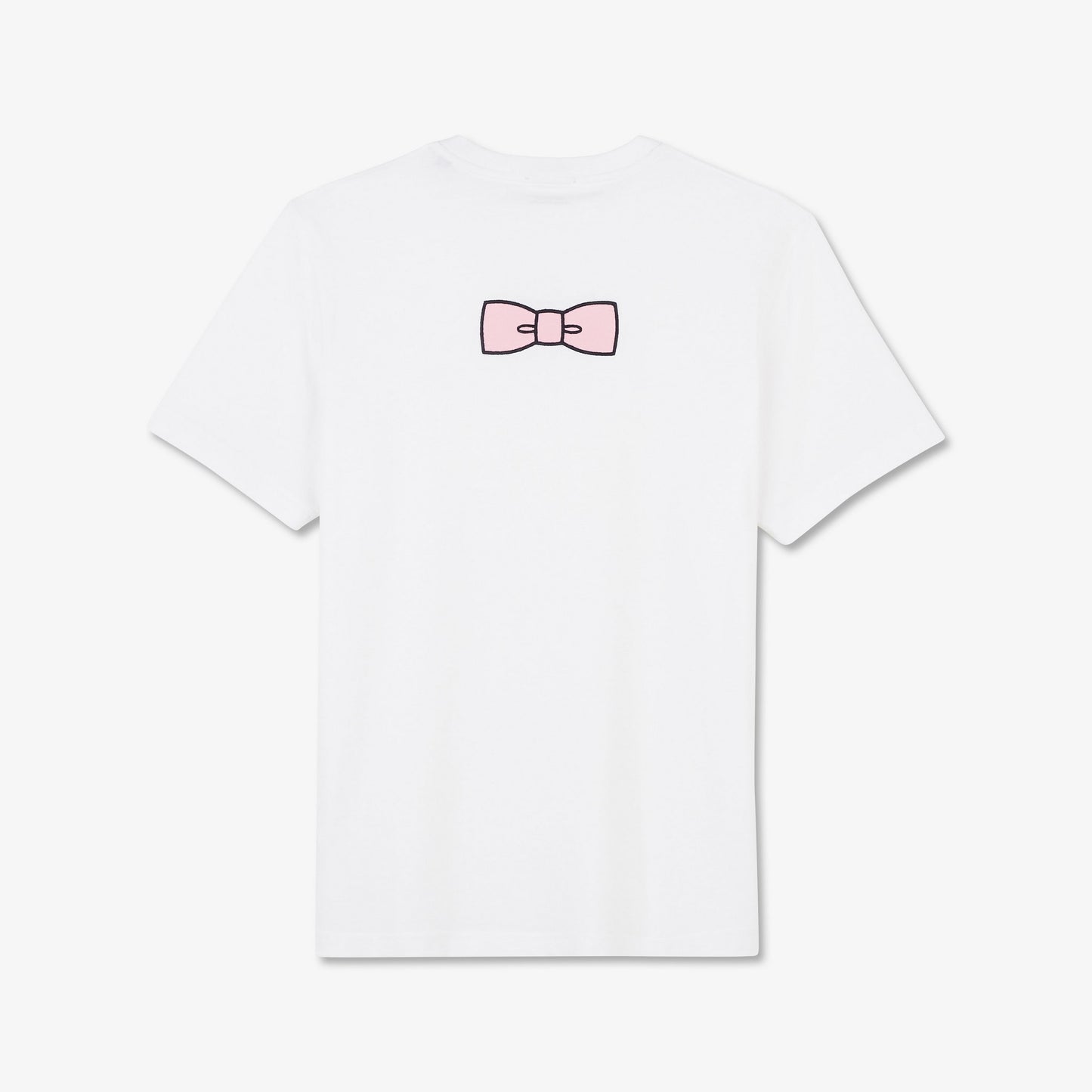 T-shirt blanc à broderie nœud dos