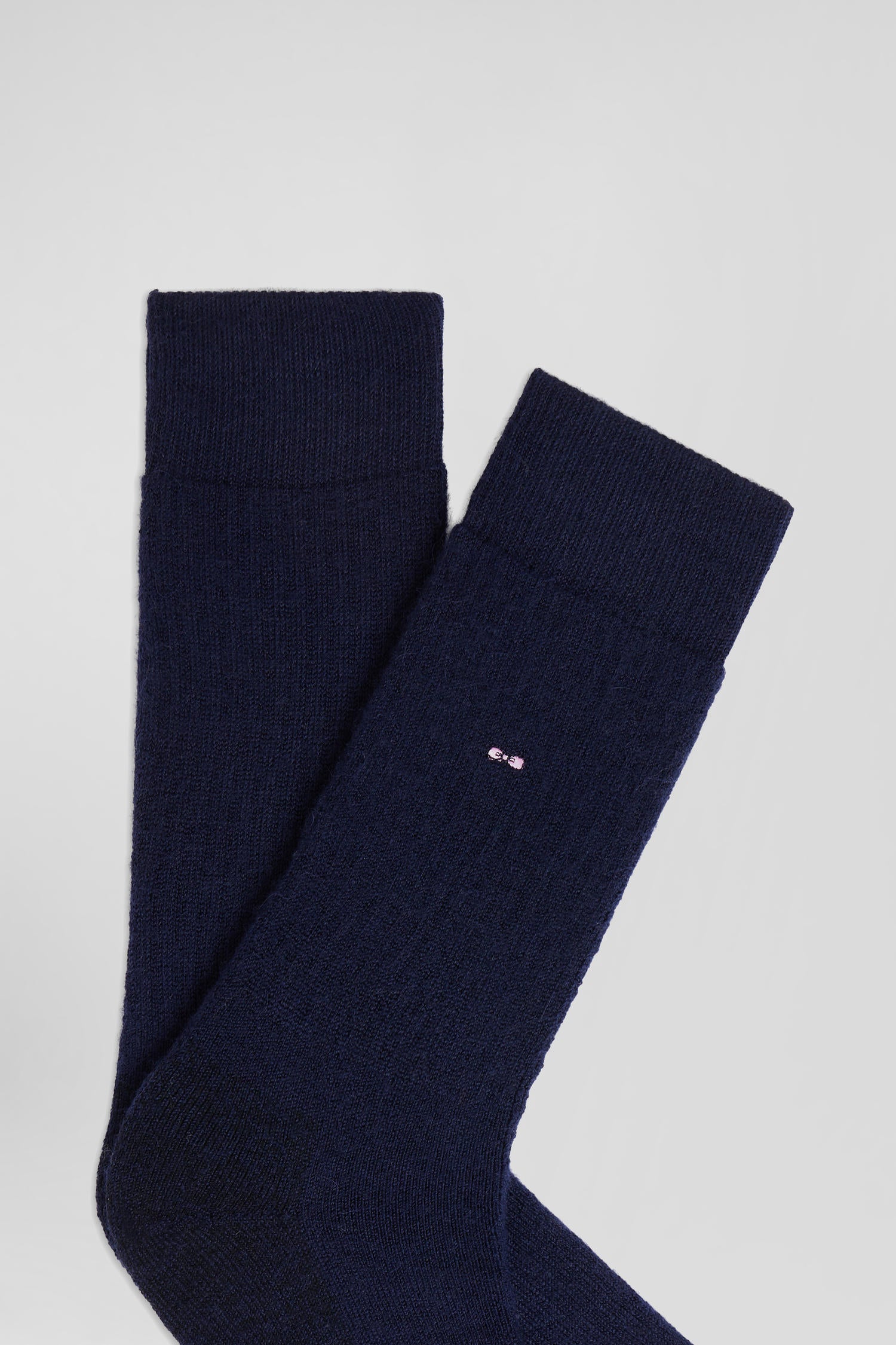 Paire de chaussettes en laine alpaga mélangée bleu marine