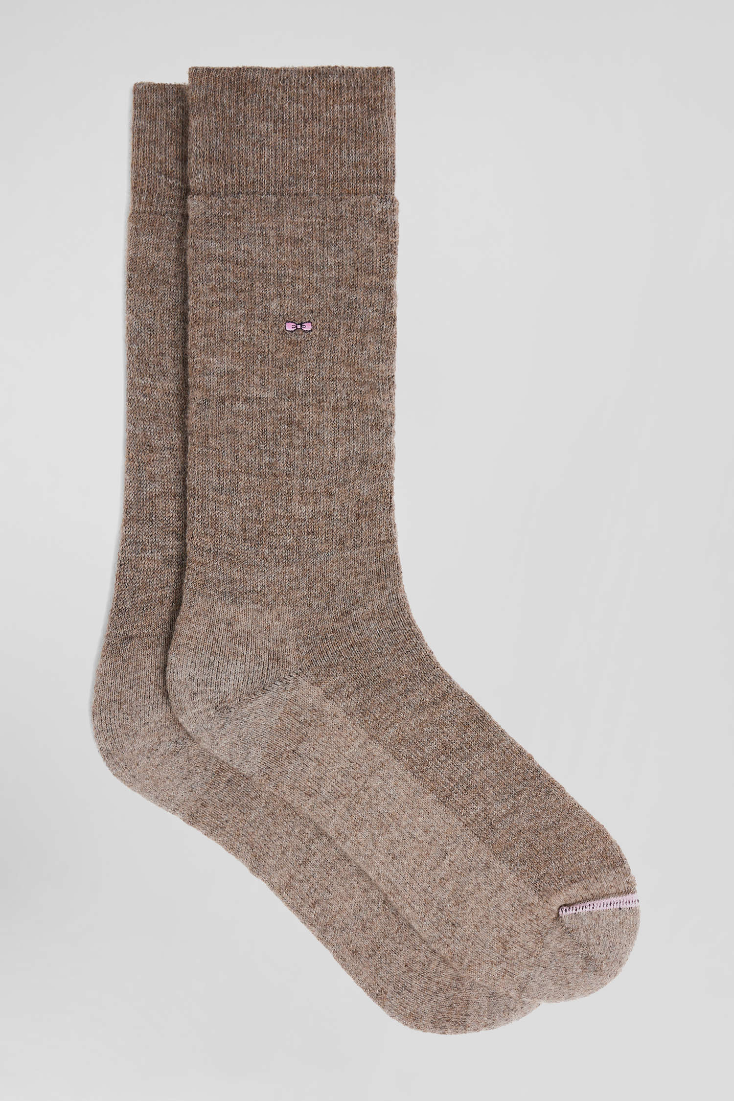 Paire de chaussettes homme en laine alpaga mélangée marron