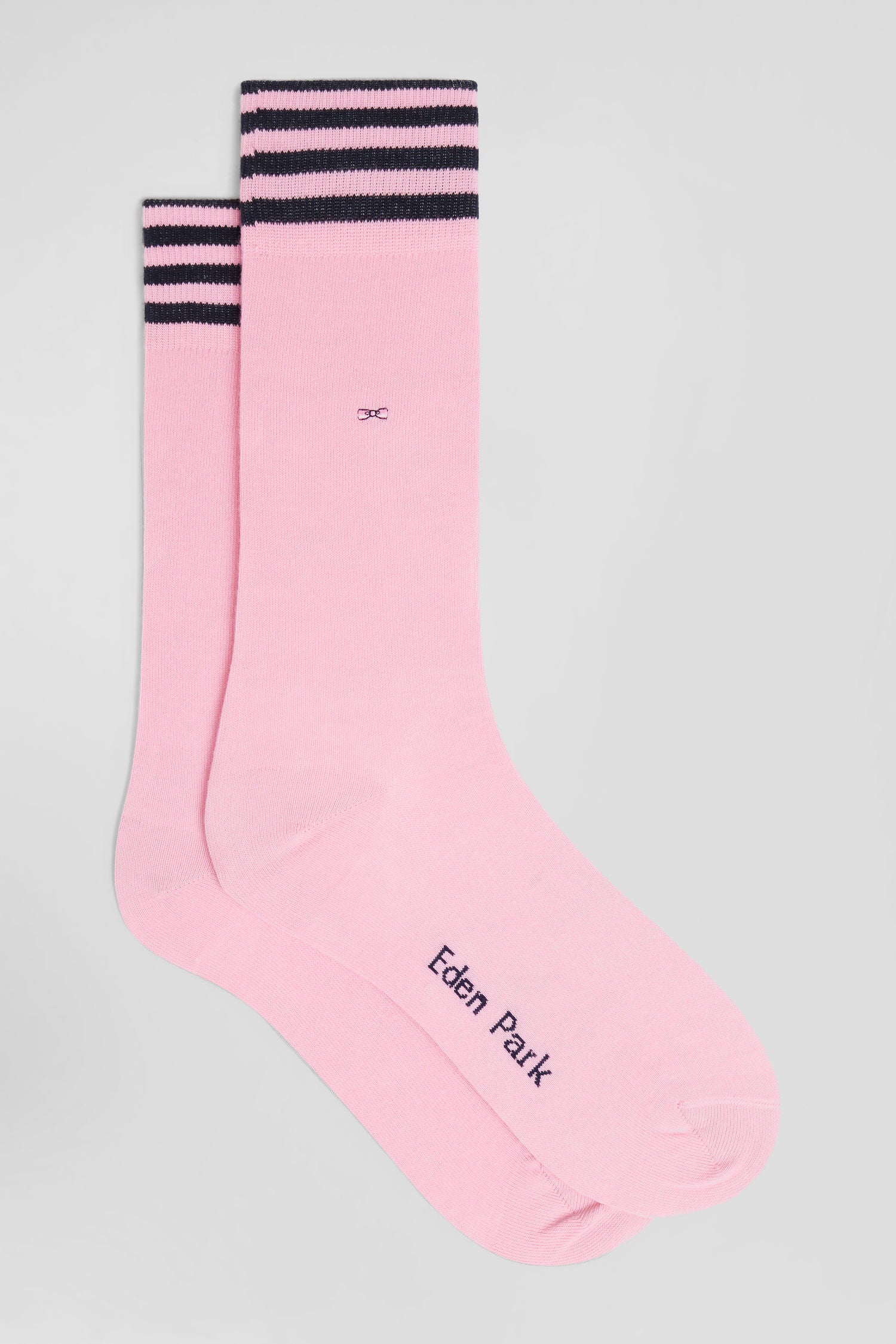 Pink socks with striped details in stretch cotton