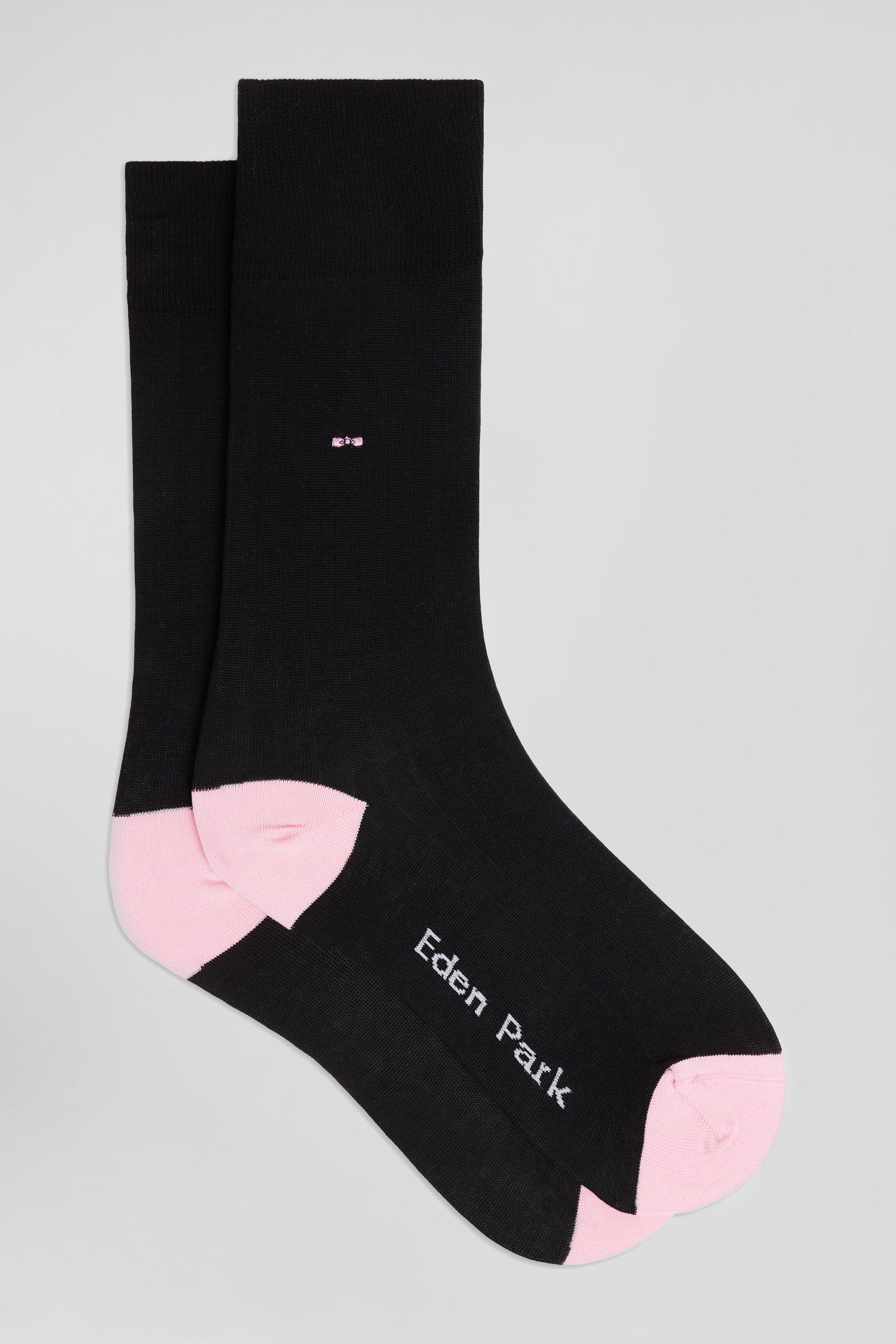 Paire de chaussettes en coton mélangé noire et rose