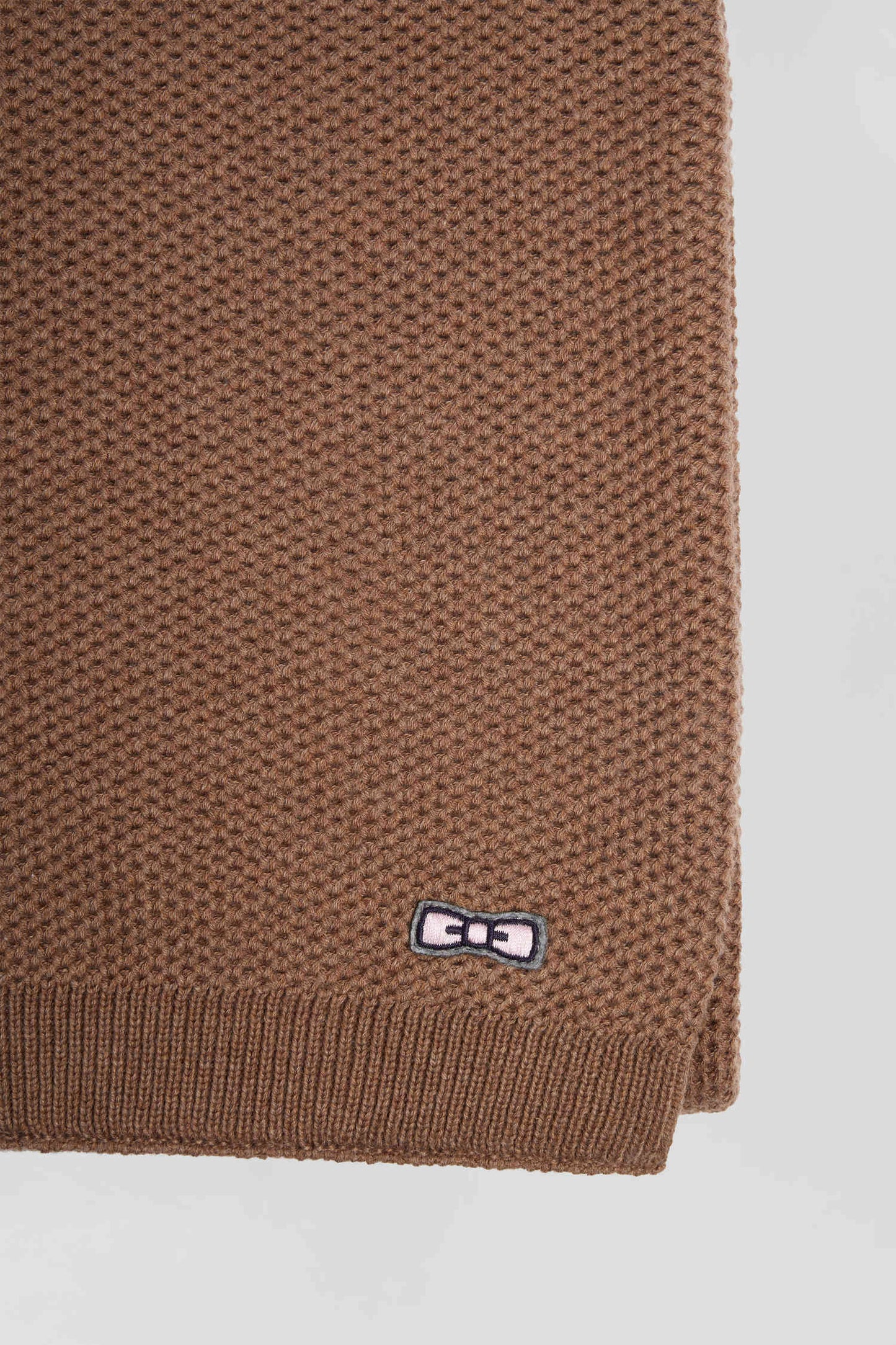 Plain hazelnut cotton scarf