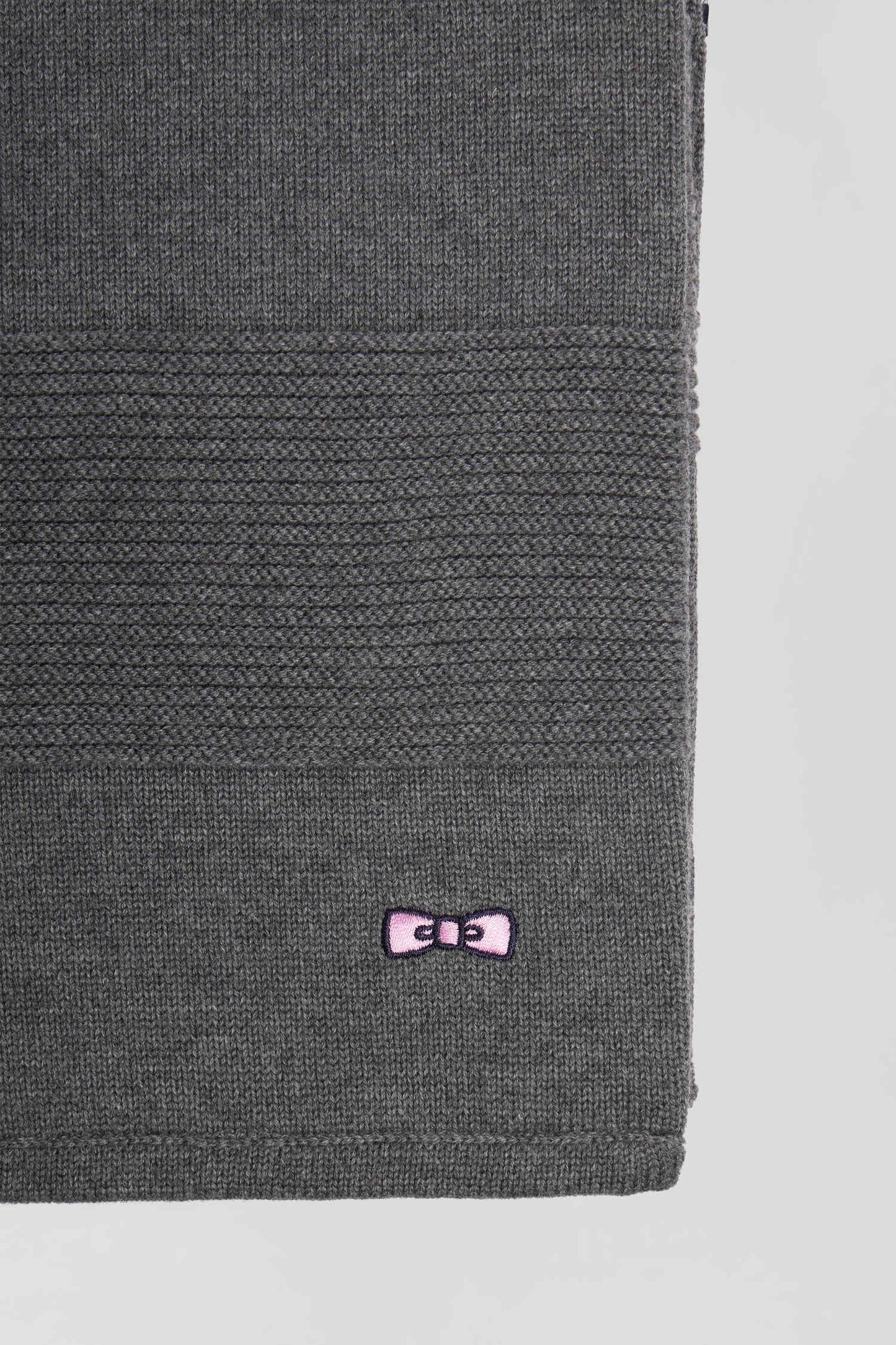 Anthracite grey striped cotton scarf