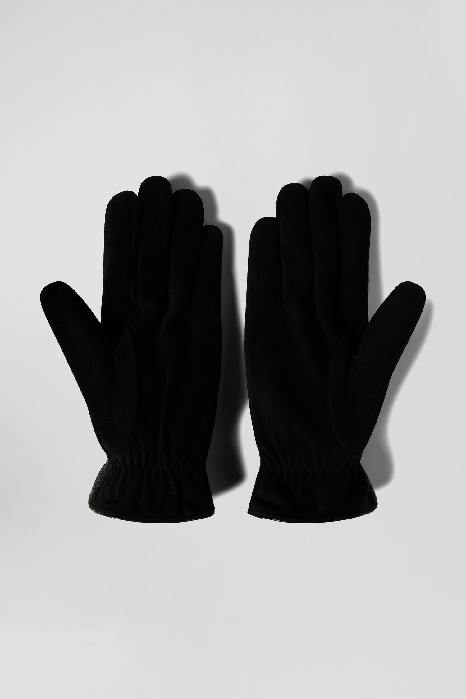 Men's black leather gloves