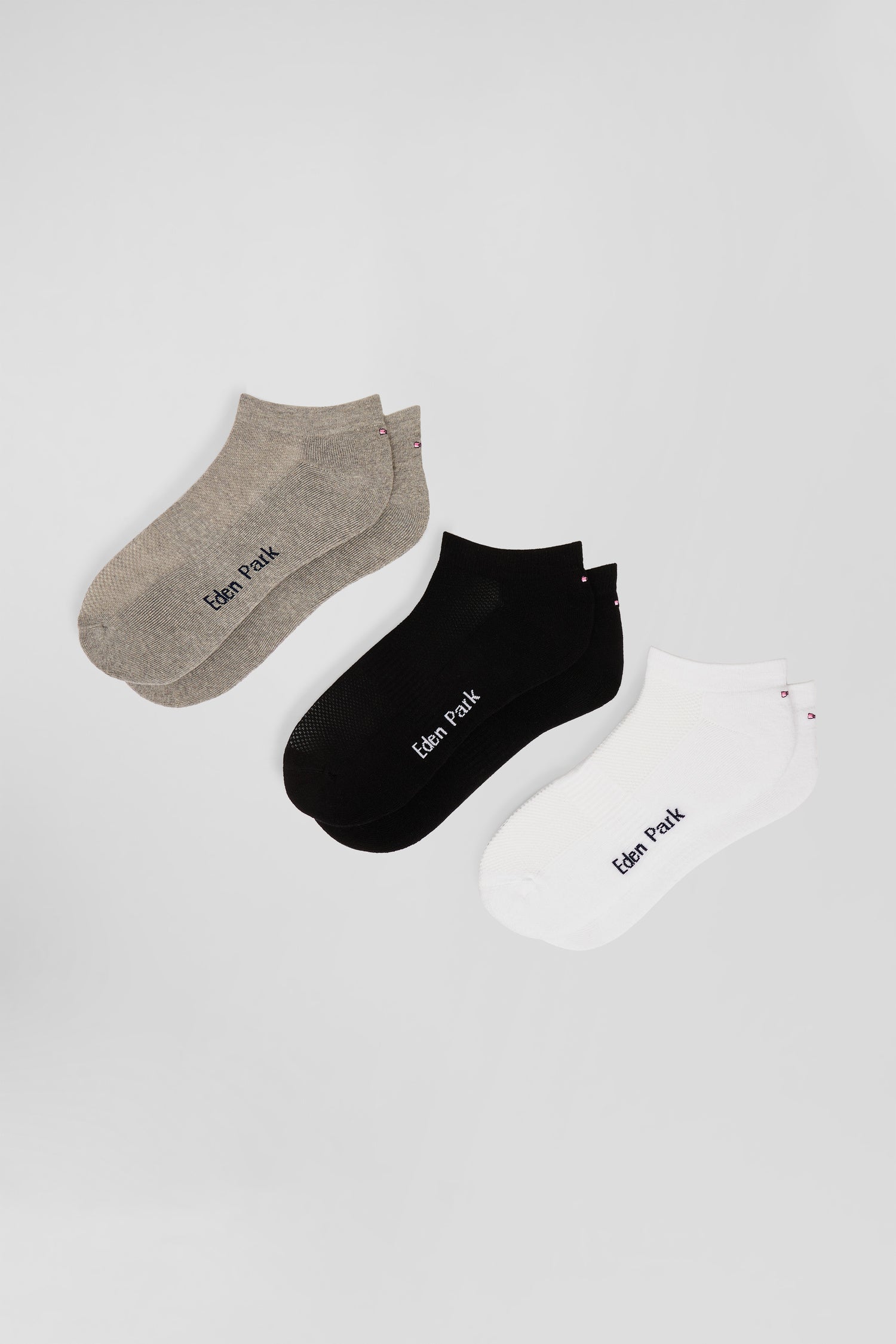 Lot de 3 paires de chaussettes en coton mélangé gris