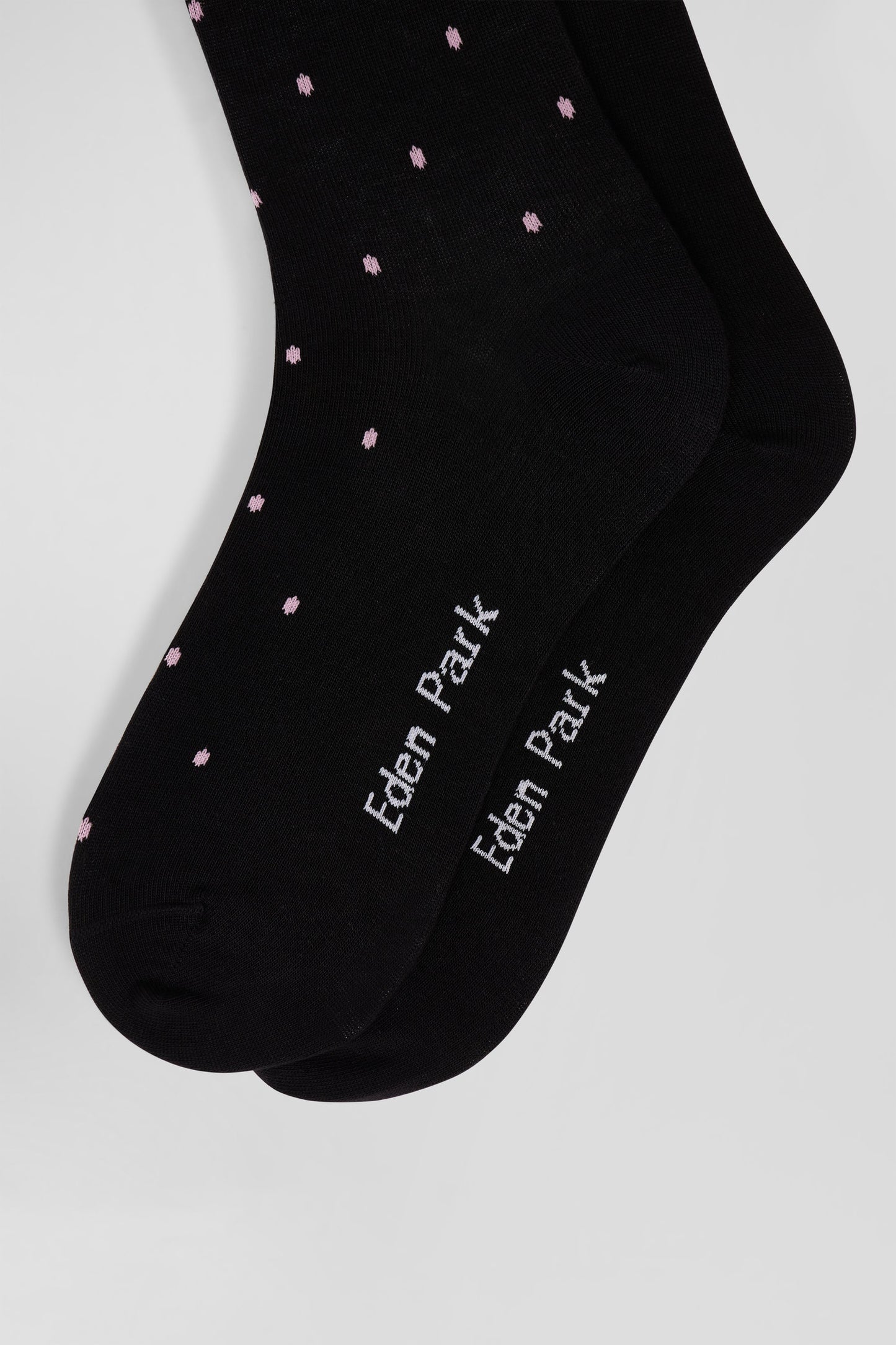 Set of 2 pairs of plain black stretch cotton socks