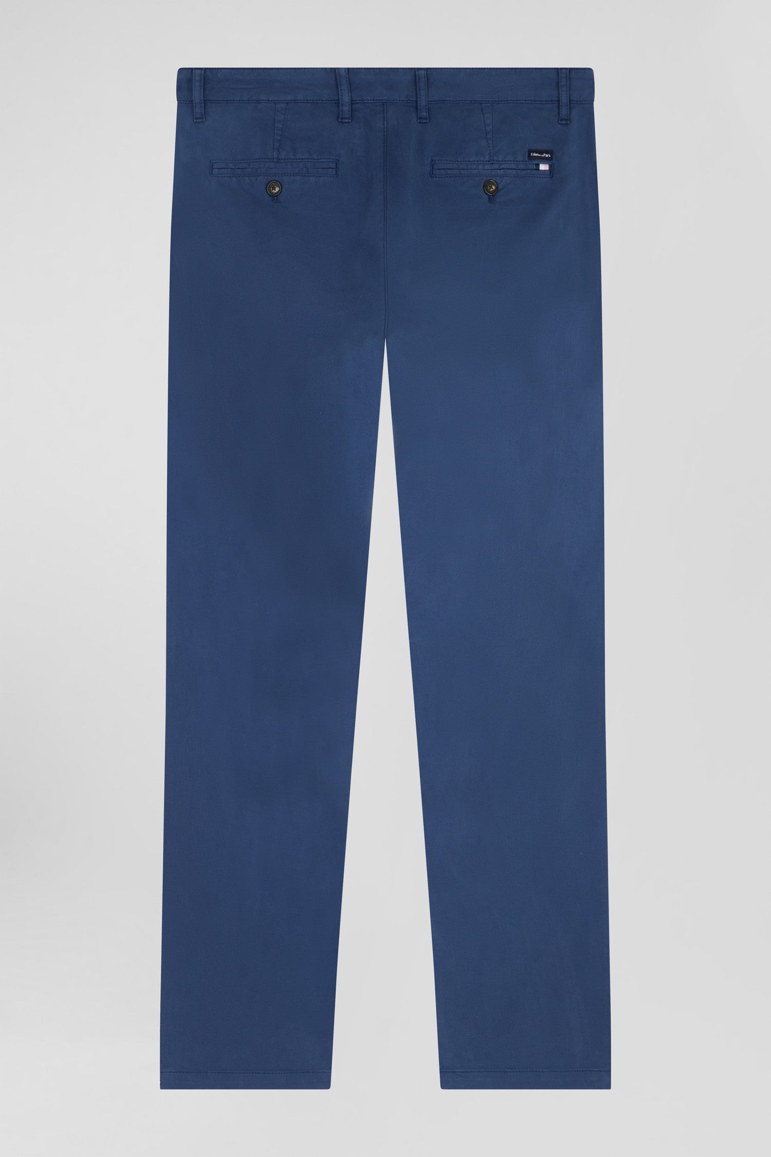 Pantalon chino bleu en gabardine de coton stretch coupe Regular