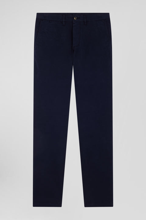 Pantalon chino bleu marine en gabardine de coton stretch coupe Regular - Image 2