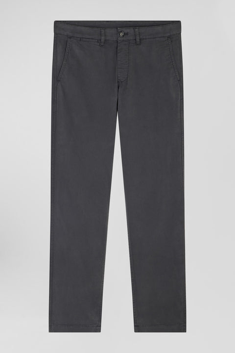 Pantalon chino gris anthracite en gabardine de coton stretch coupe Regular - Image 2