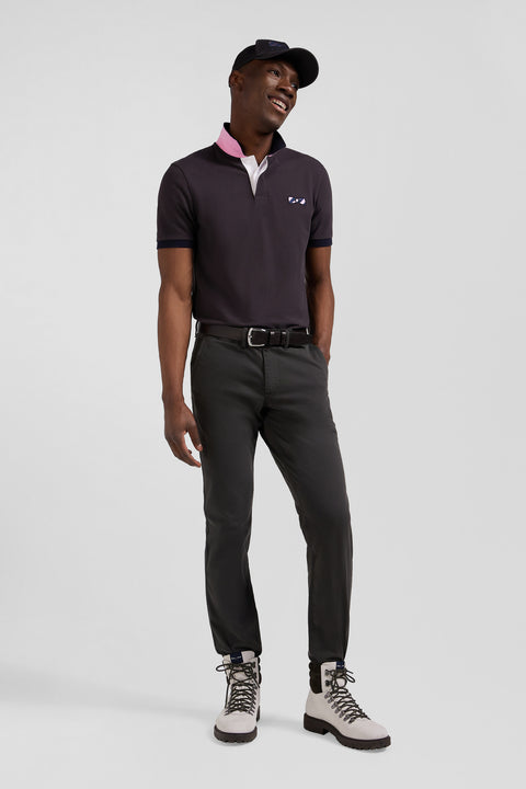 Pantalon chino marron en gabardine de coton stretch coupe Regular - Image 3