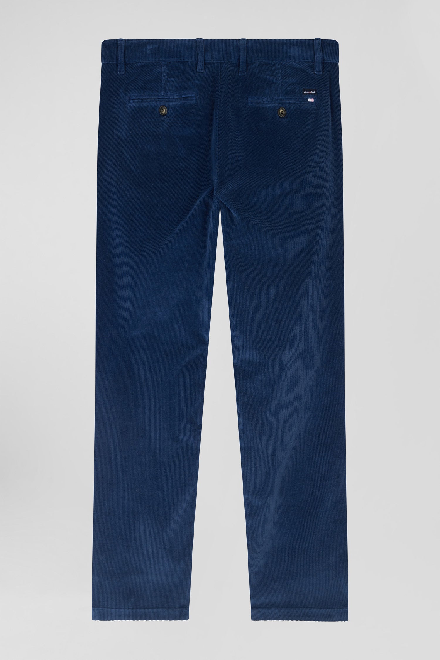 Pantalon chino en coton velours stretch bleu coupe Regular