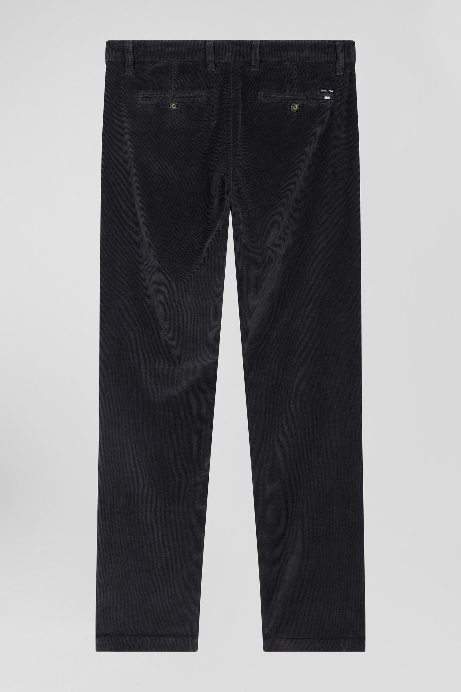 Pantalon chino en coton velours stretch brun coupe Regular