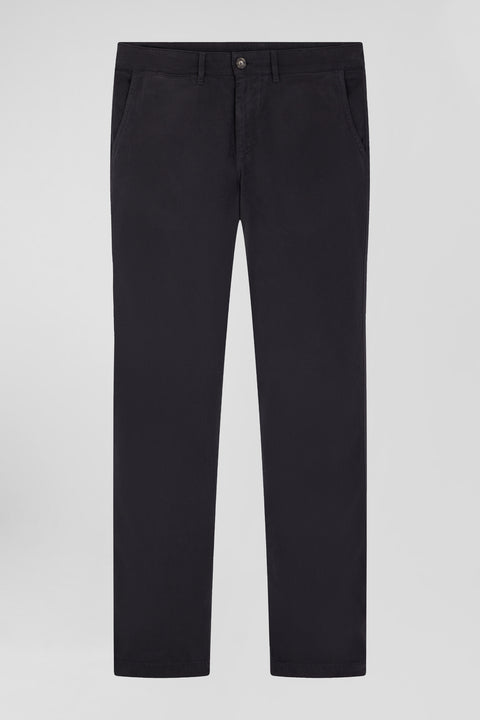 Pantalon chino en piqué de coton stretch et modal gris coupe Regular - Image 1