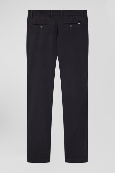 Pantalon chino en piqué de coton stretch et modal gris coupe Regular - Image 2