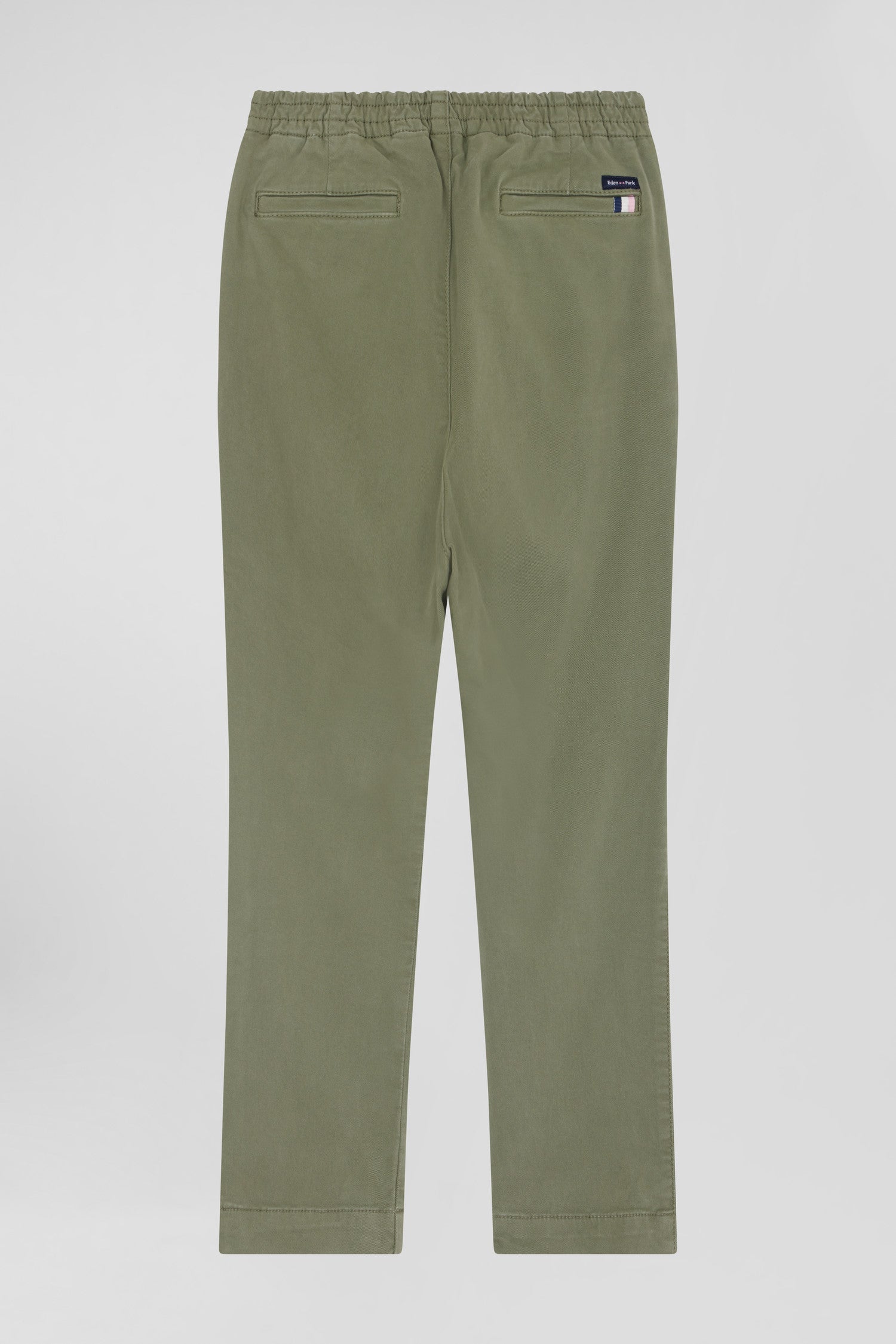 Pantalon chino en coton stretch camel coupe Regular