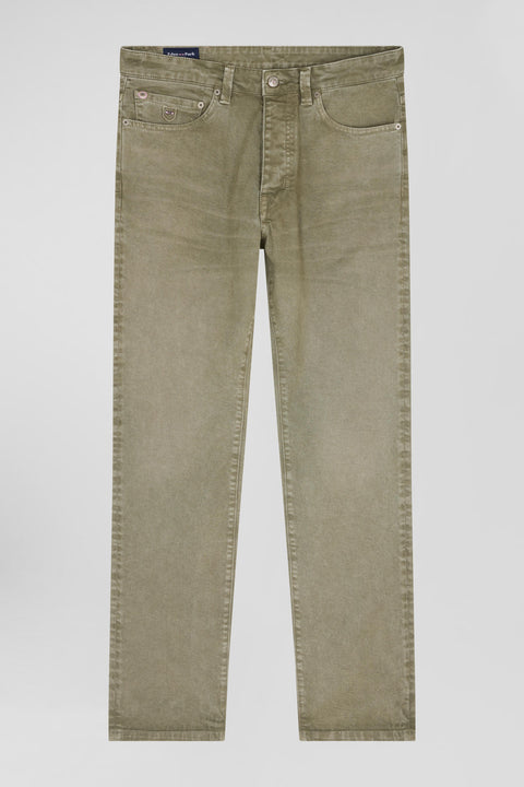 Pantalon 5 poches en coton stretch beige coupe Regular - Image 2
