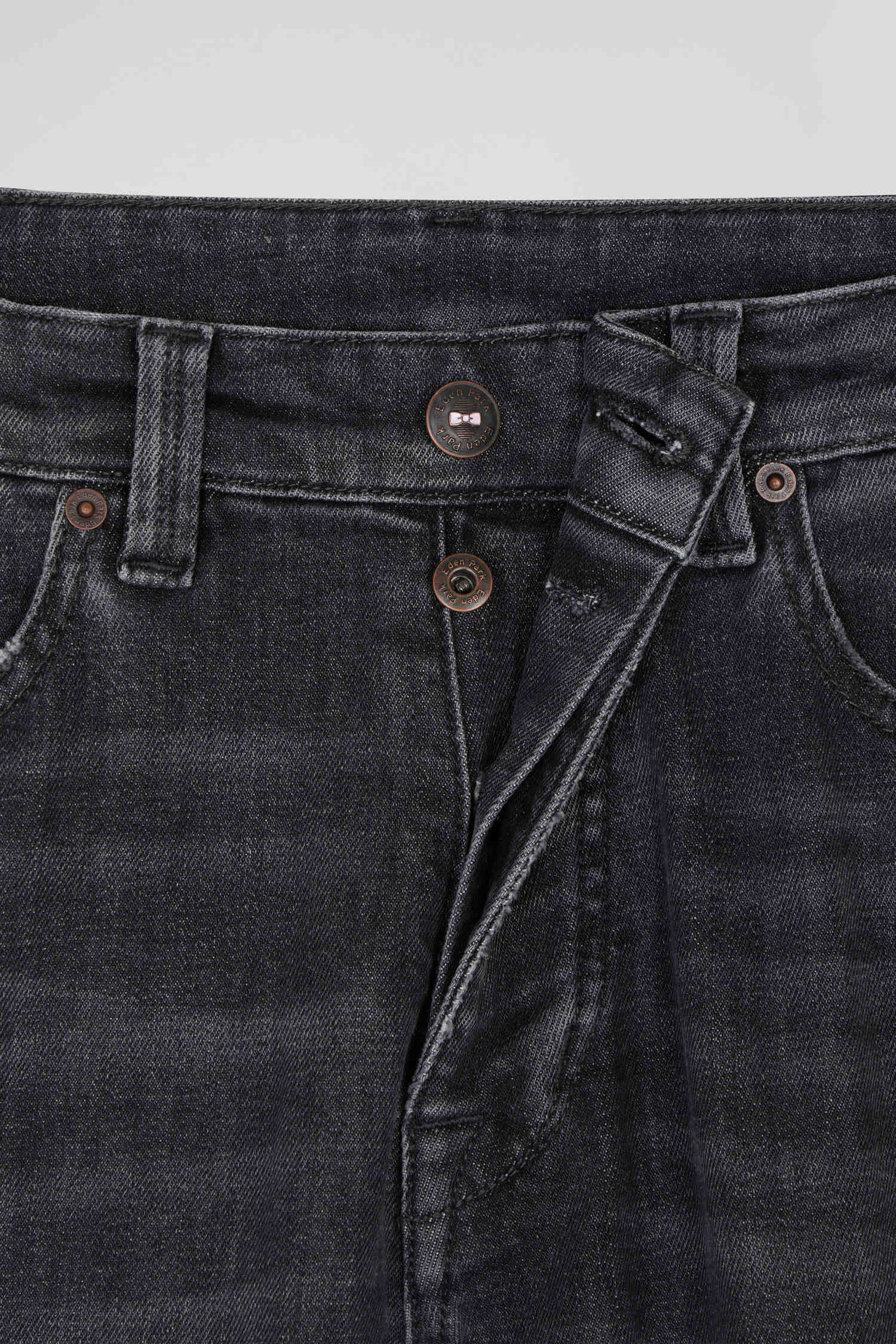 Jean en coton denim stretch mélangé gris coupe Regular