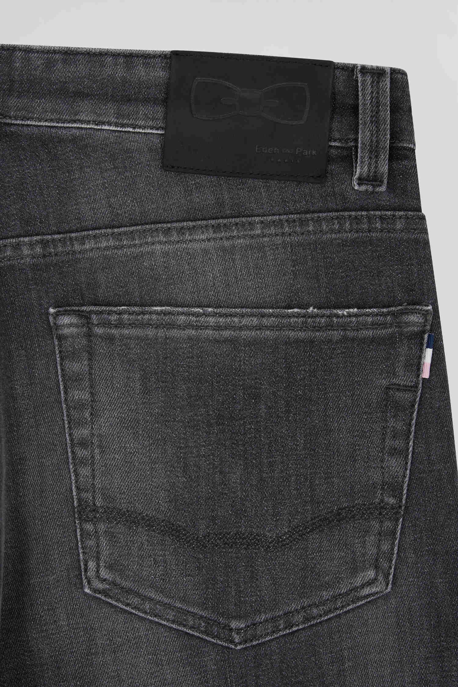 Jean en coton denim stretch mélangé gris coupe Regular