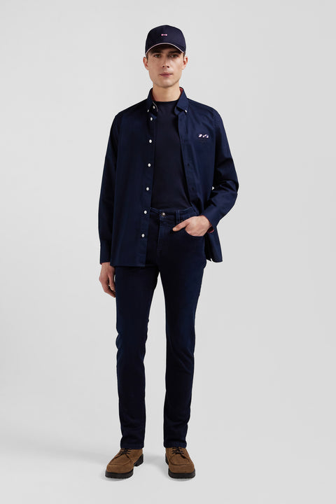 Jean en coton denim stretch bleu marine coupe Slim - Image 1