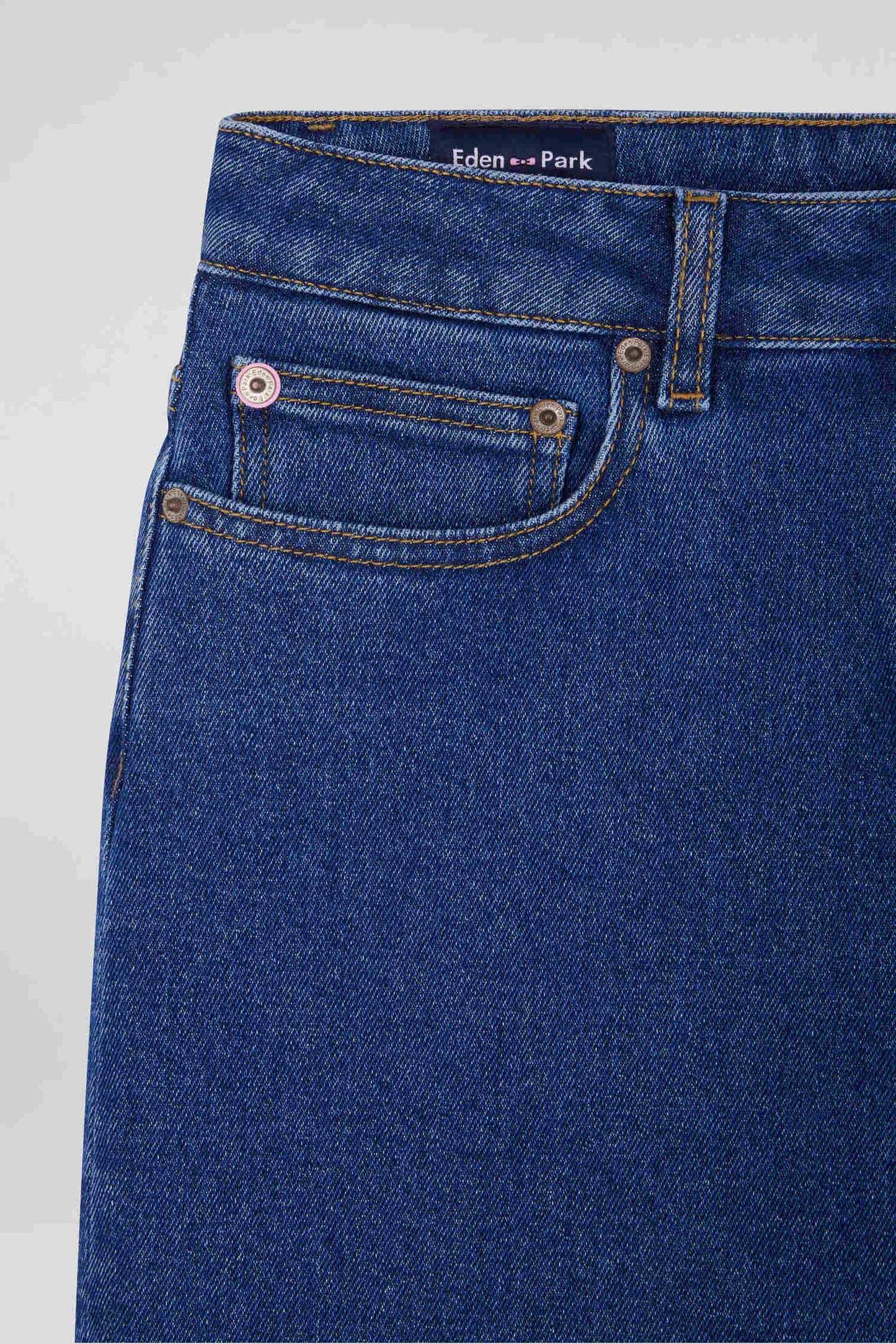 Jean 5 poches en coton bleu foncé coupe Slim