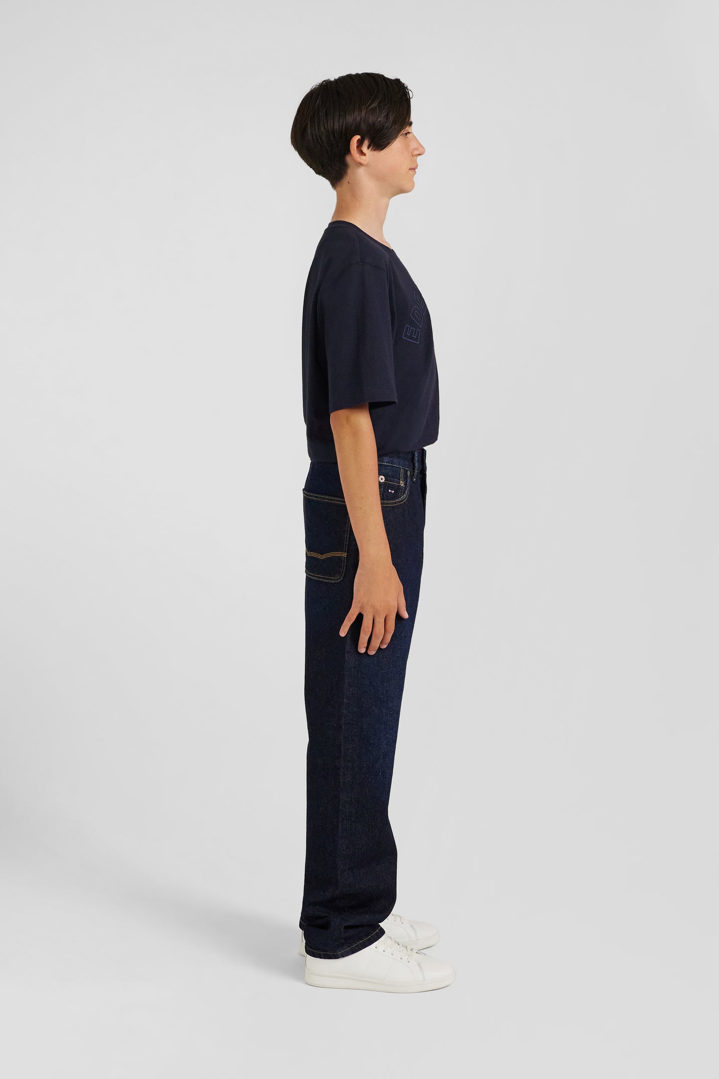 Jean en denim coton marine poches cargo coupe Oversized