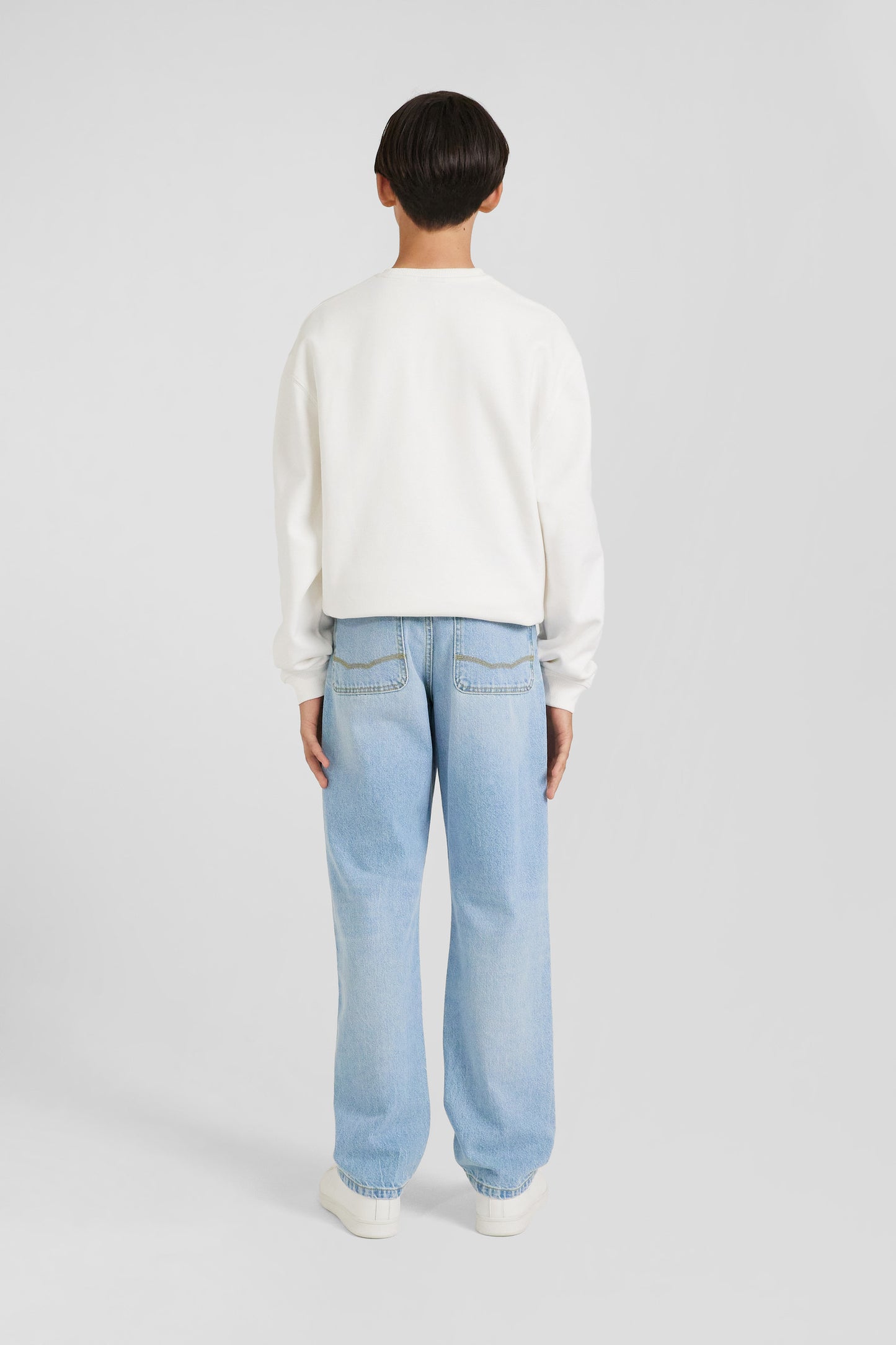 Jean en denim coton ciel coupe Oversized