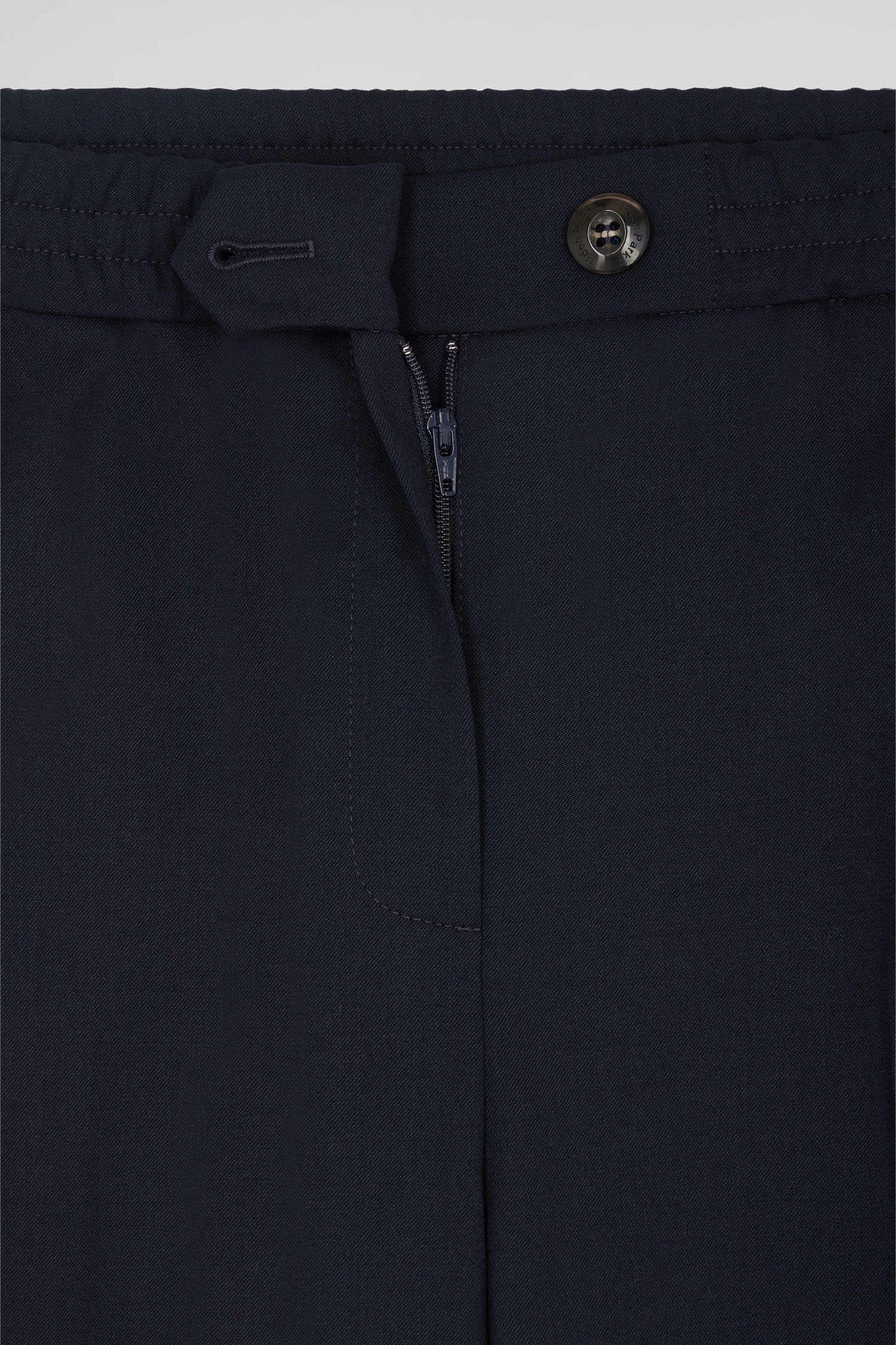 Modern navy blue virgin wool stretch trousers