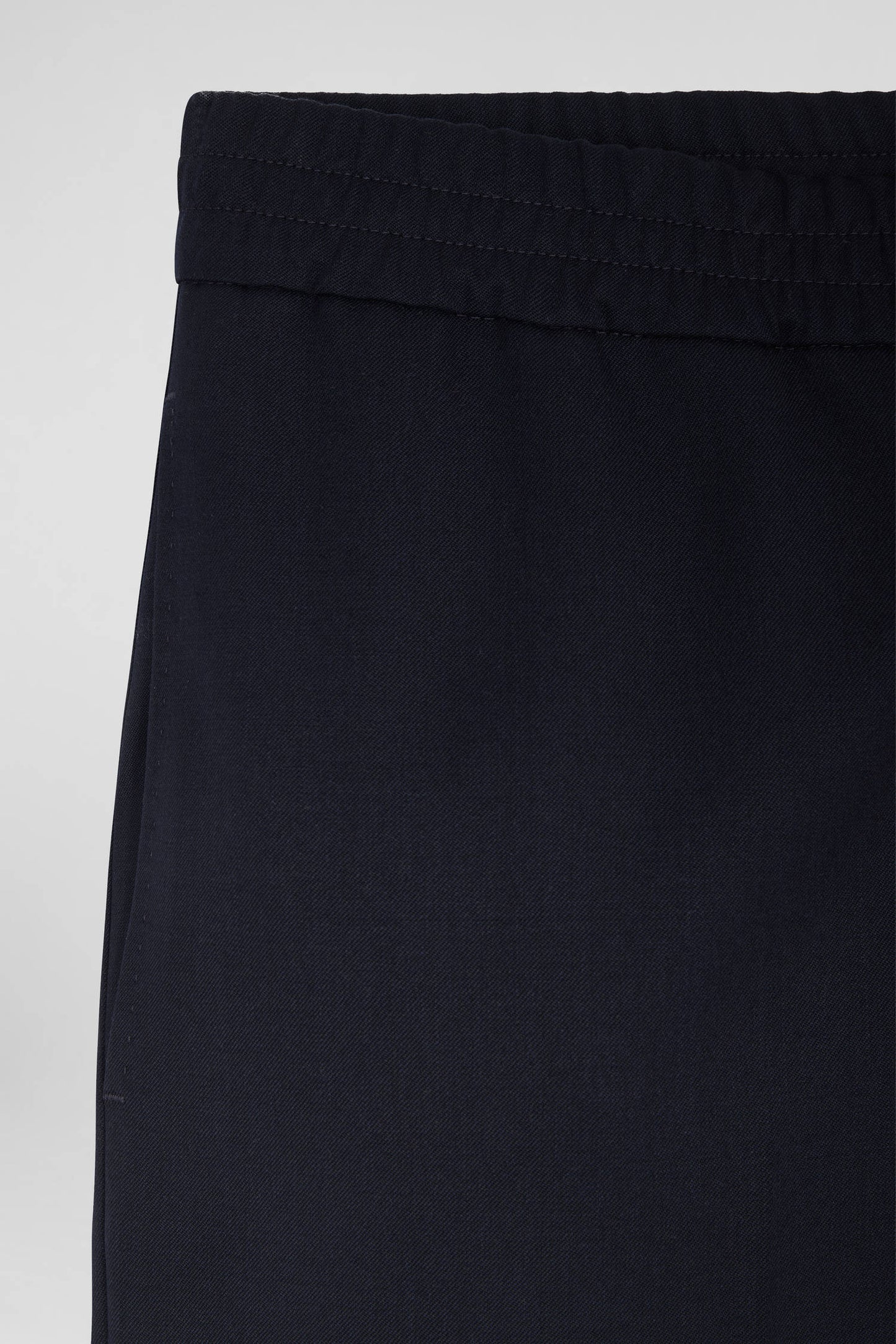 Modern navy blue virgin wool stretch trousers