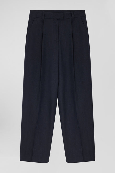 Relax navy blue checked trousers - Image 1