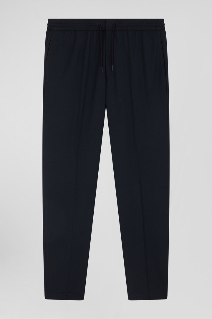 Pantalon en laine stretch kaki taille élastique coupe Modern