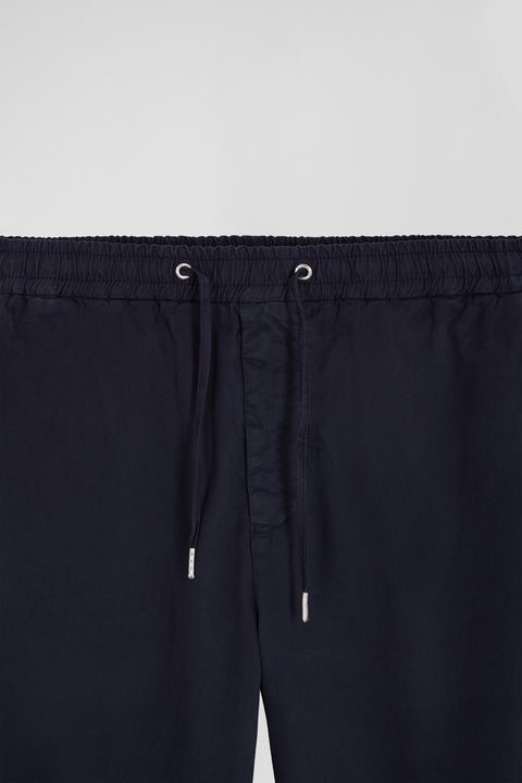 Pantalon taille élastique en coton stretch bleu marine coupe Modern - Image 3