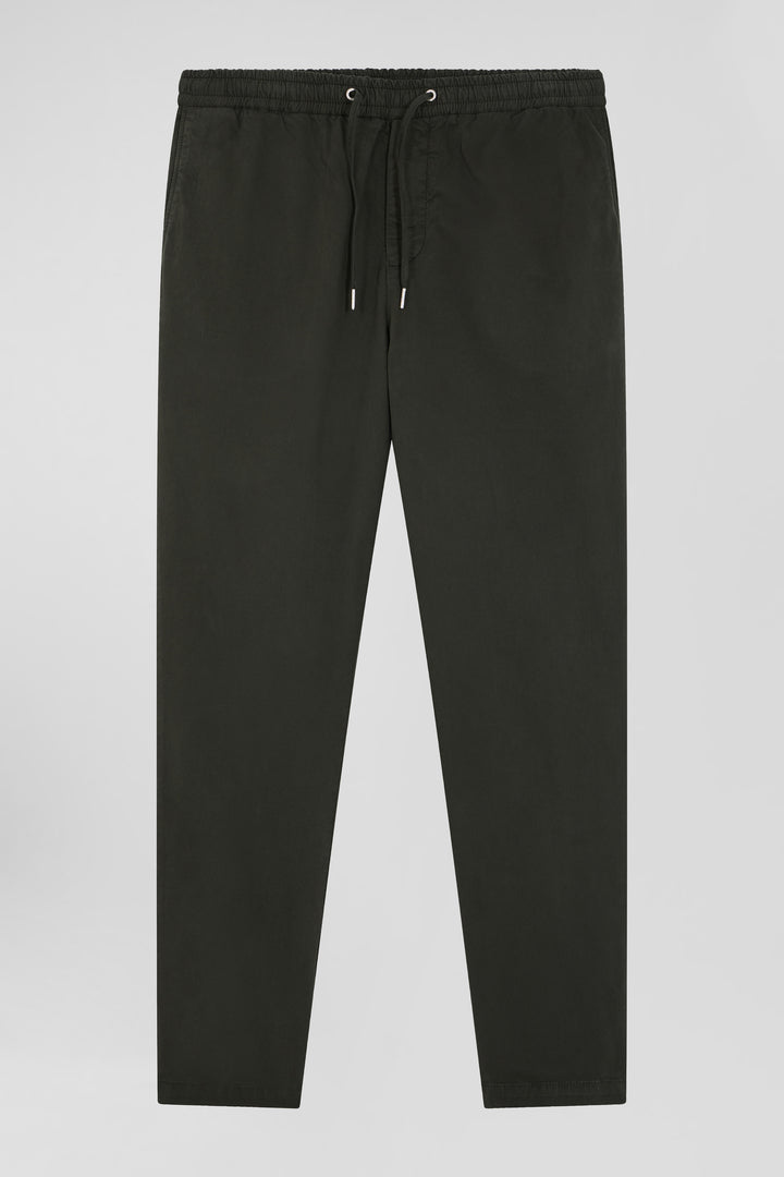 Pantalon taille élastique en coton stretch noir coupe Modern