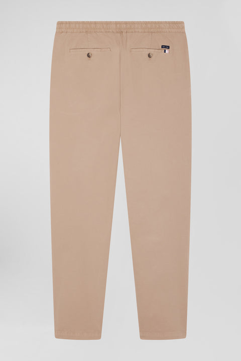 Pantalon taille élastique en coton stretch beige coupe Modern - Image 2