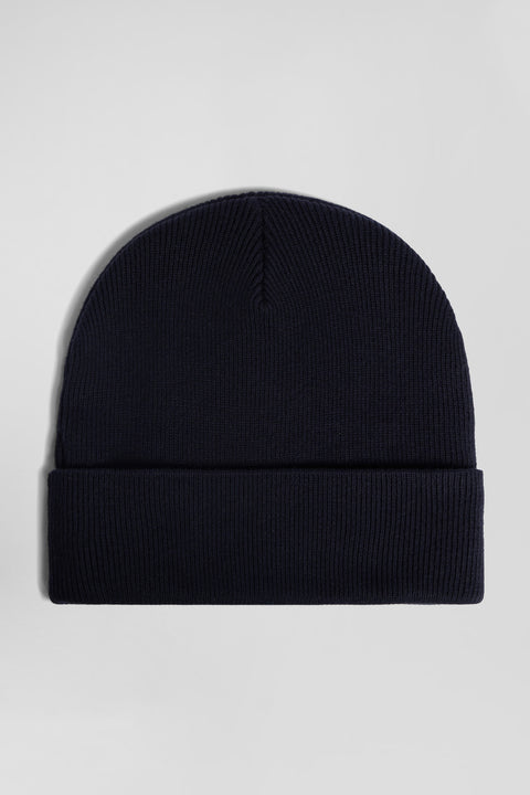 Navy blue cotton and cashmere beanie - Image 2
