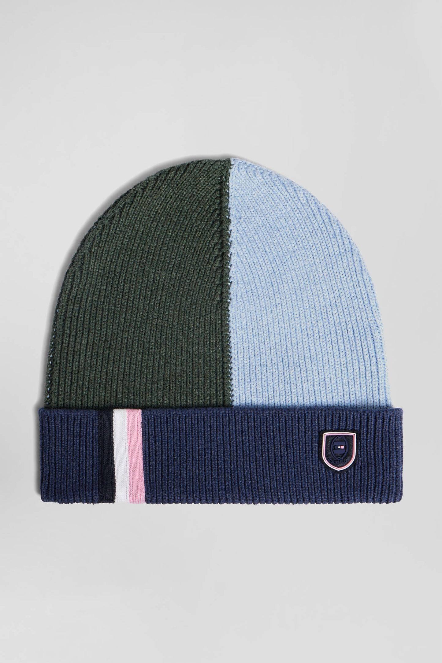 Bonnet colorblock en coton bleu marine