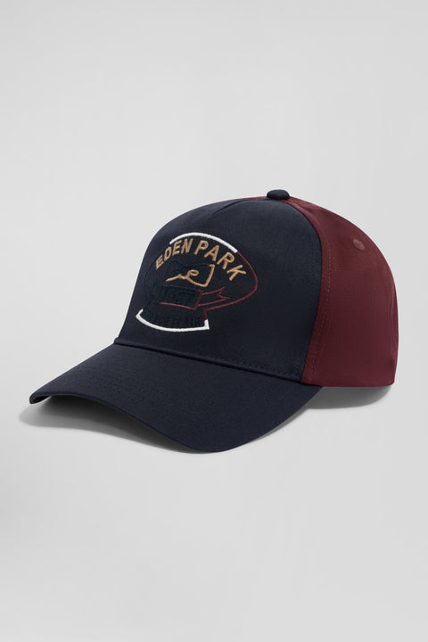 Casquette en coton bordeaux et marine - Image 1