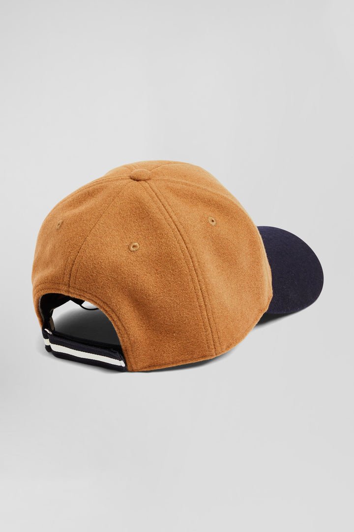 Casquette en laine mélangée camel broderie 10