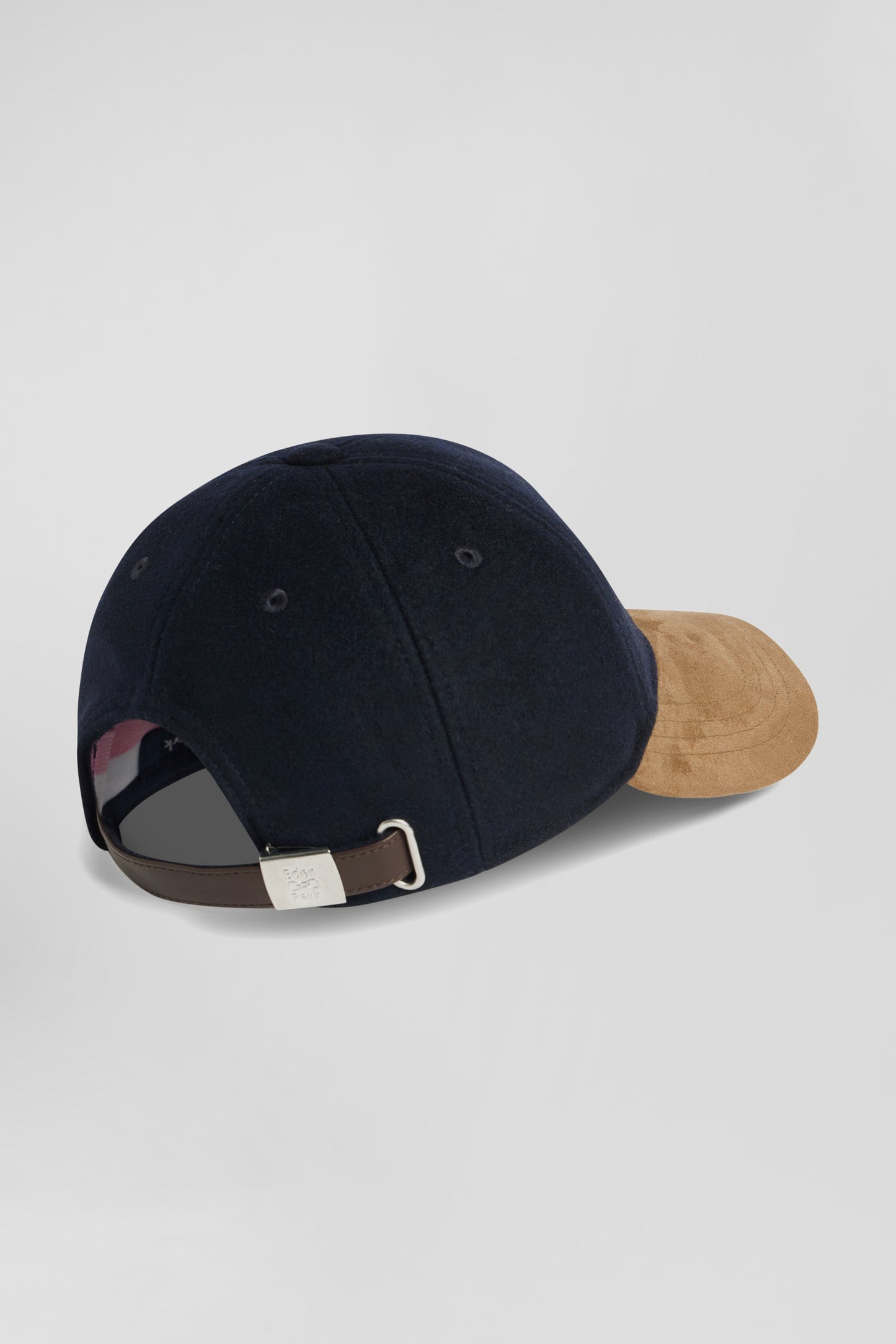 Casquette bicolore en laine mélangée marine et noisette