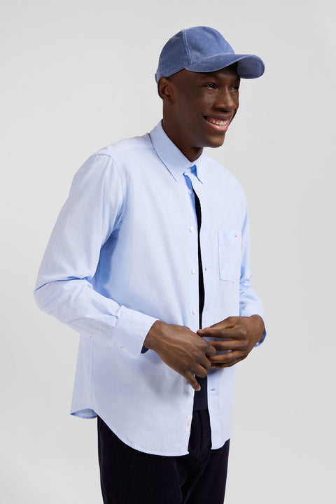 Light-colored corduroy shirt with button-down collar and regular-fit breast pocket - Image 3