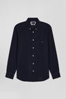 Navy corduroy shirt with button-down collar and regular-fit breast pocket