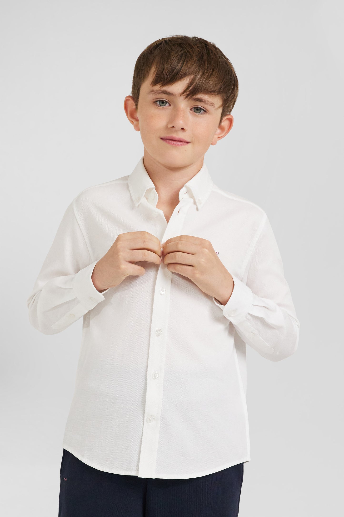 Chemise en coton uni blanche en coton oxford coupe Regular