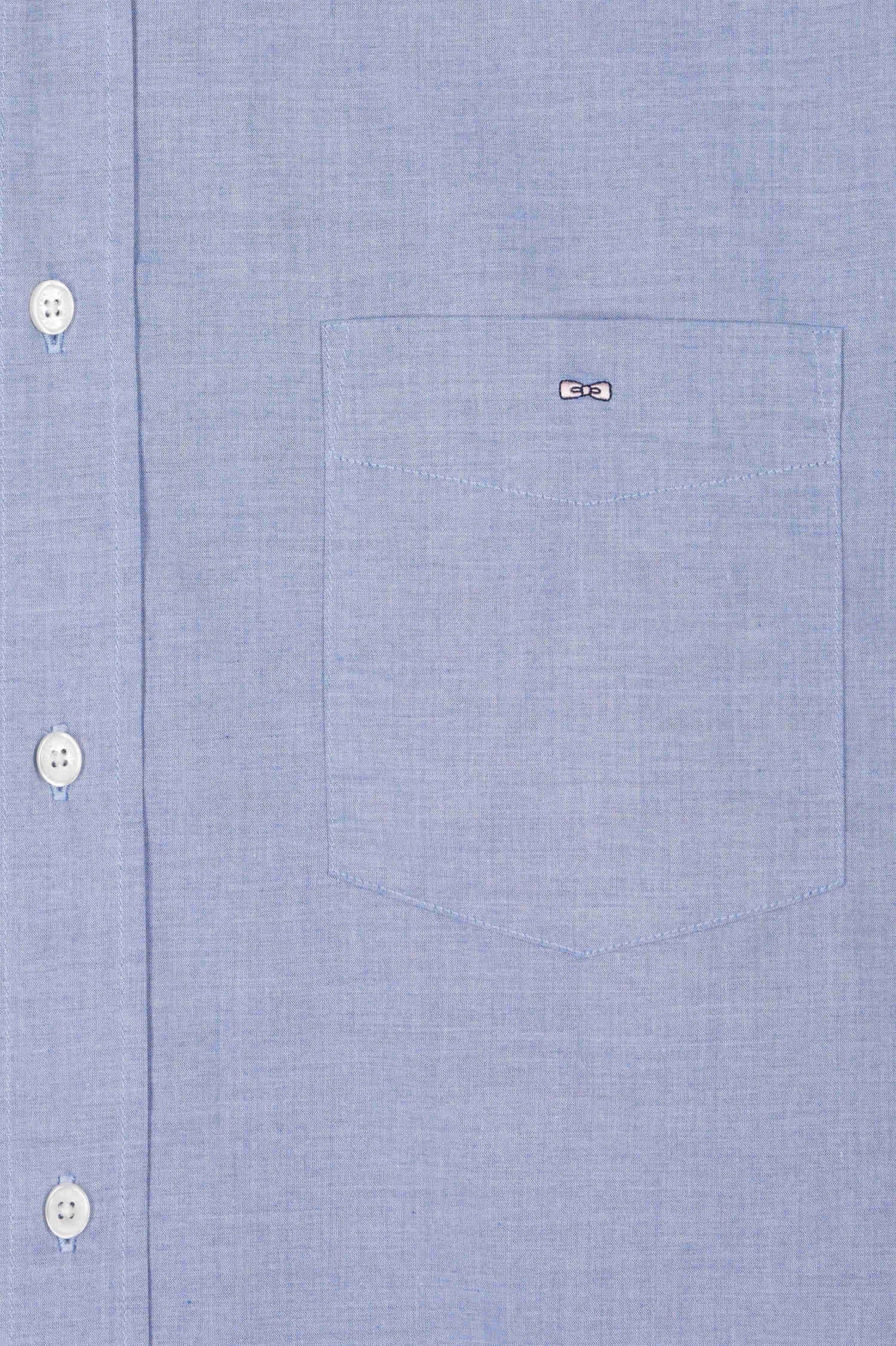 Chemise en coton denim ciel coupe Regular coudières imprimées