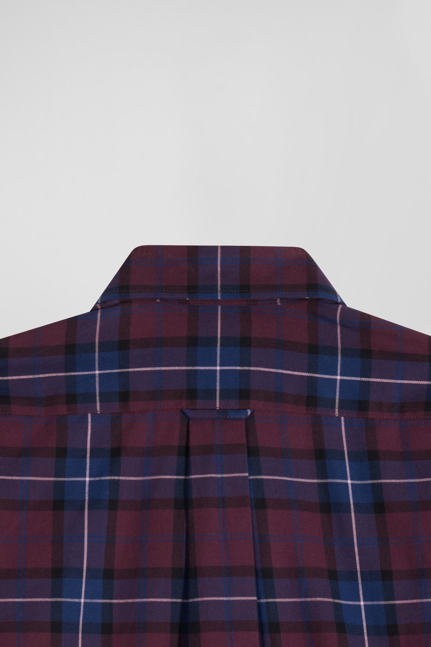 Regular burgundy checked cotton twill shirt